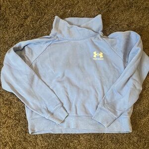 Under Armour Women's Funnel Neck Blue Slightly Cropped Sweater